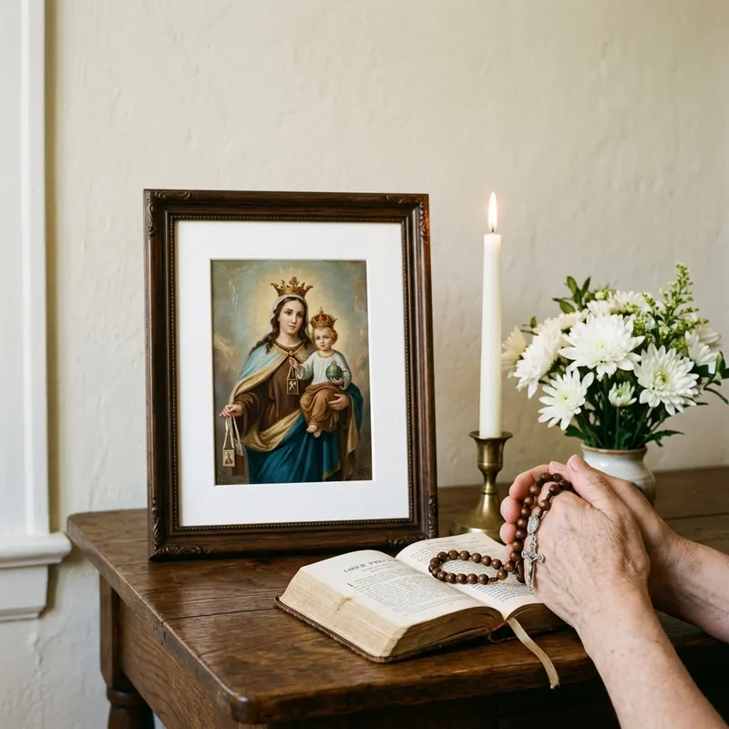 Cuadro religioso para difuntos / recuerdo
